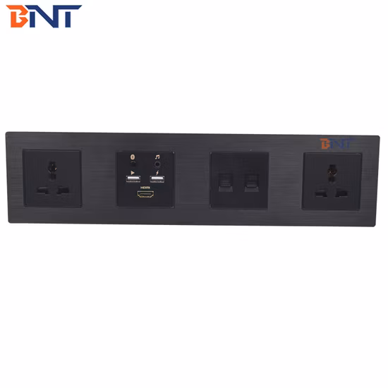 Factory Wholesale Universal Plug Round Corner Desktop Power Socket Mounted on Wall Media Hub with USB
