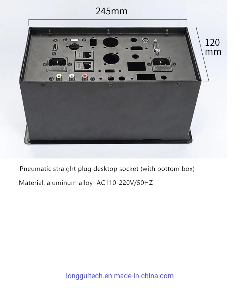 Multimedia Desktop Socket Embedded Double Air Rod Pop-up HDMI Conference Socket