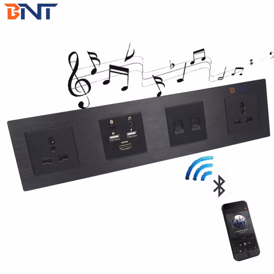 Factory Wholesale Universal Plug Round Corner Desktop Power Socket Mounted on Wall Media Hub with USB