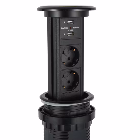 Алюминиевая настольная электрическая розетка Алюминиевая панельная розетка с USB